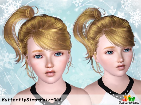 Romantic side pigtail   hair 56 by Butterfly for Sims 3