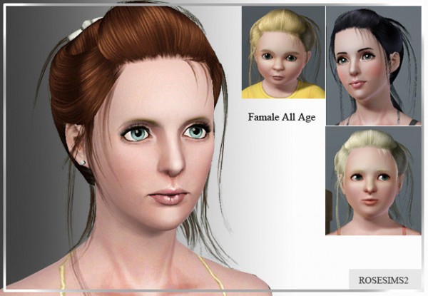 Romantic chignon D 11 by Rose for Sims 3