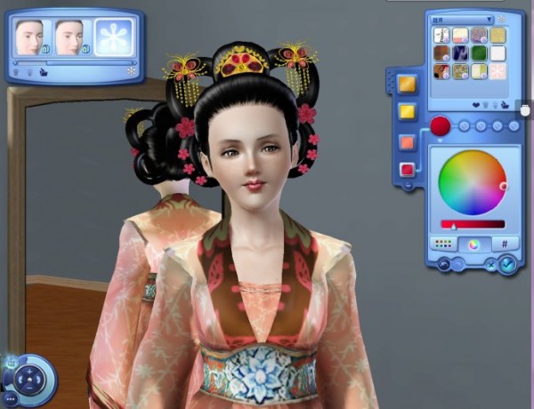 Asiatic hairstyle 3   Happy New Year！ by Wings for Sims 3