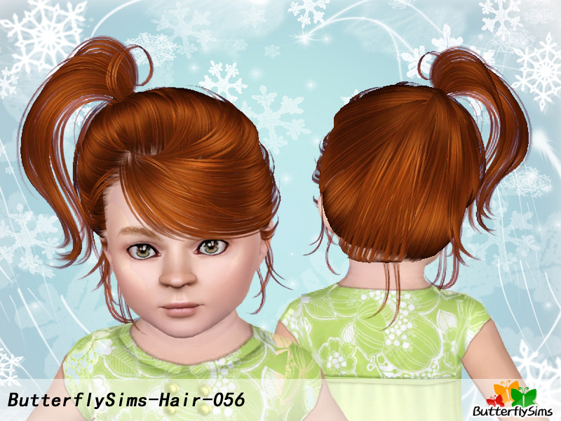 Romantic side pigtail - hair 56 by Butterfly - Sims 3 Hairs