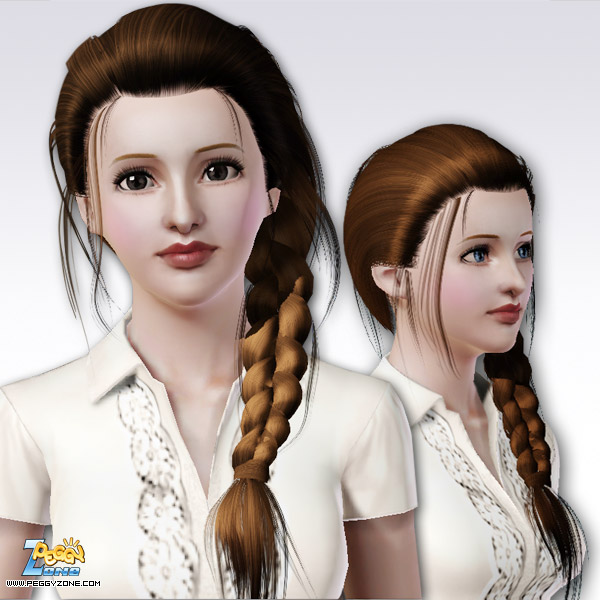 Braid in a side of a head hairstyle ID 37 by Peggy Zone for Sims 3