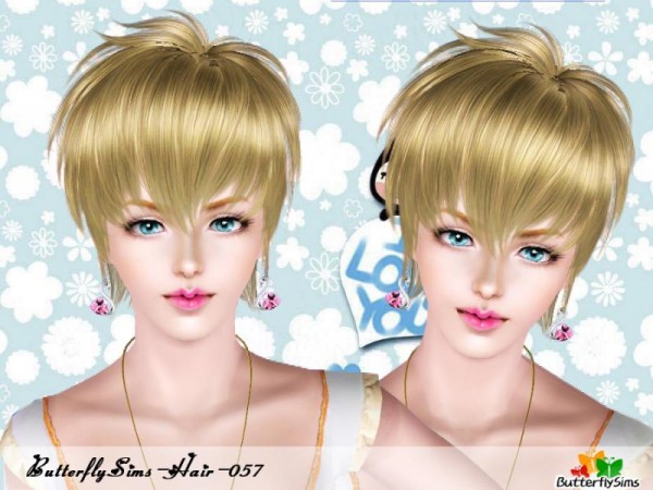 Sleek Seductress hairstyle   hair 57 by Butterfly for Sims 3
