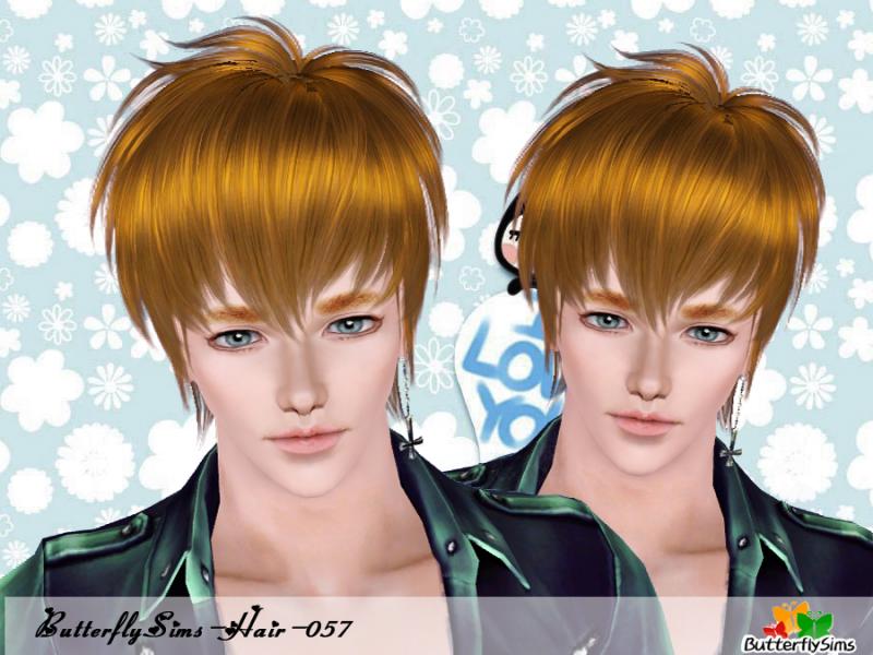 Sleek Seductress hairstyle - hair 57 by Butterfly - Sims 3 Hairs