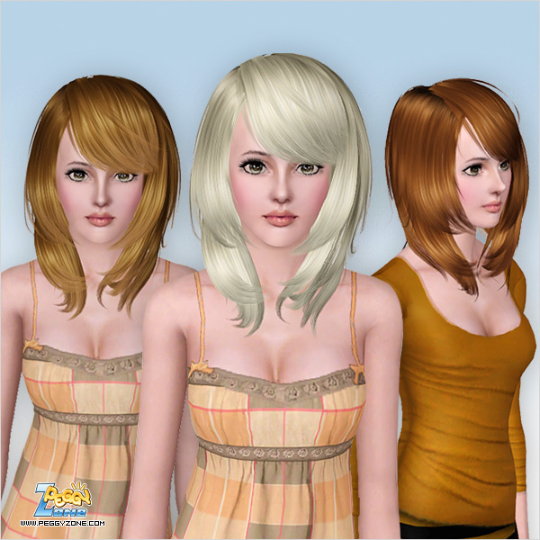 Cut in scale with bangs hairstyle ID 587 by Peggy Zone for Sims 3
