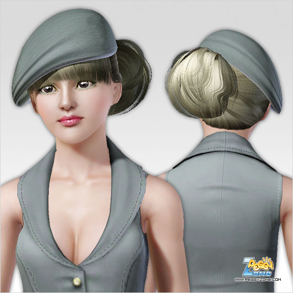 Pony tail with italian hat ID 408 by Peggy Zone for Sims 3