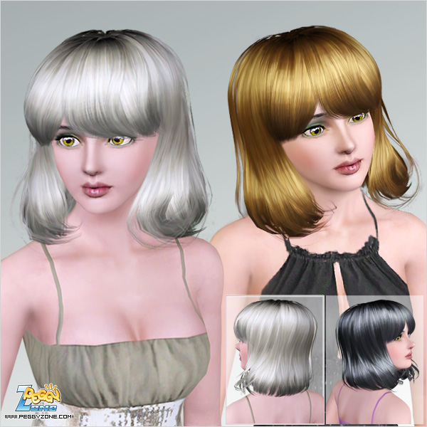 Retro bob with bangs ID 459 by Peggy Zone for Sims 3