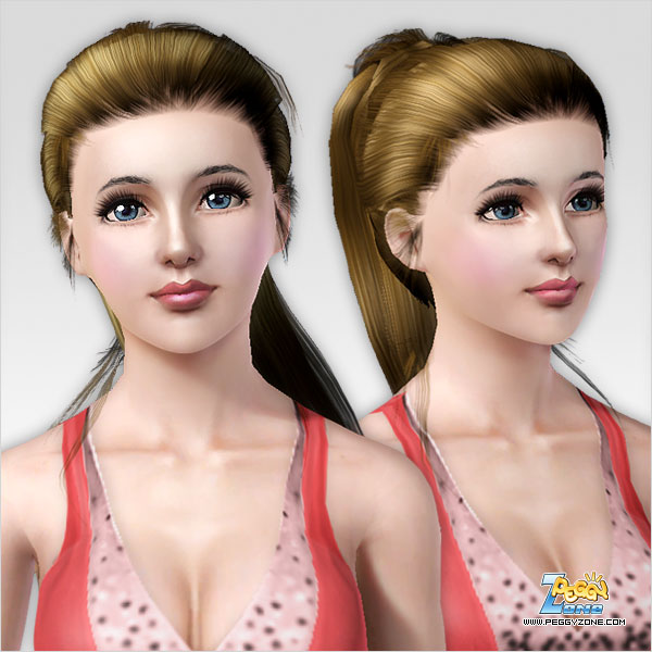 ponytail hairstyle ID 232 by Peggy Zone for Sims 3