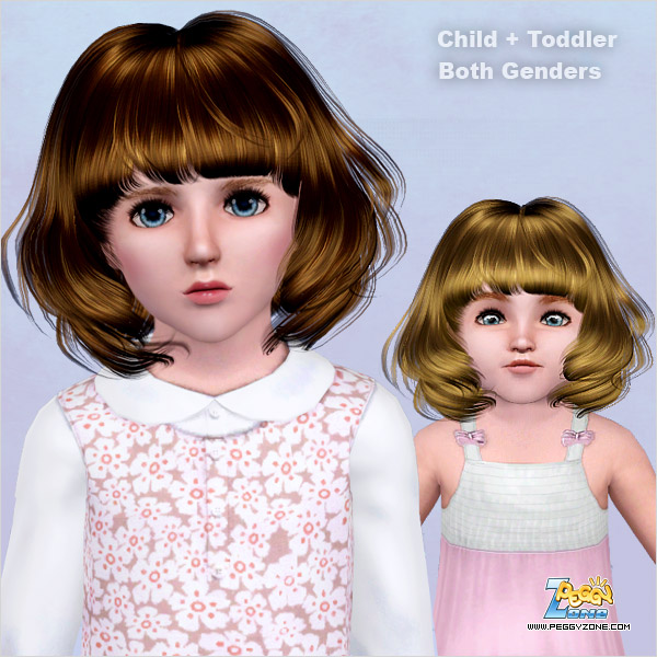  Lovely short wavy bob with bangs ID 000020 by Peggy Zone for Sims 3