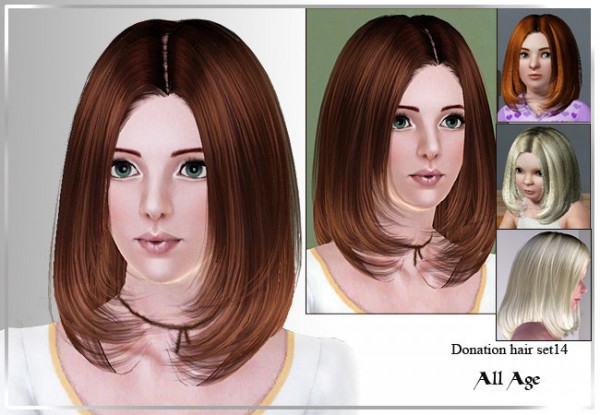 Below the chin hairstyle D 14 by Rose for Sims 3