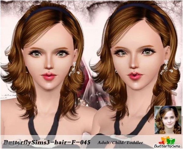 Curly medium hairstyle Conversion 45 by YOYO at Butterfly  for Sims 3