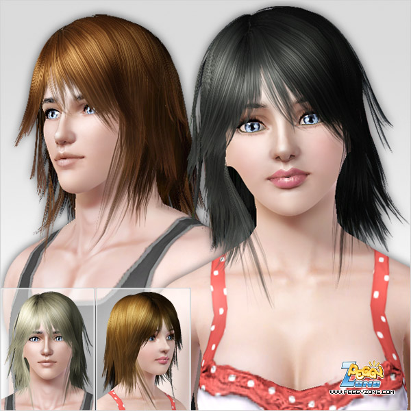 Fringed hairstyle ID 156 by Peggy Zone for Sims 3