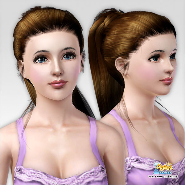 ponytail hairstyle ID 232 by Peggy Zone for Sims 3