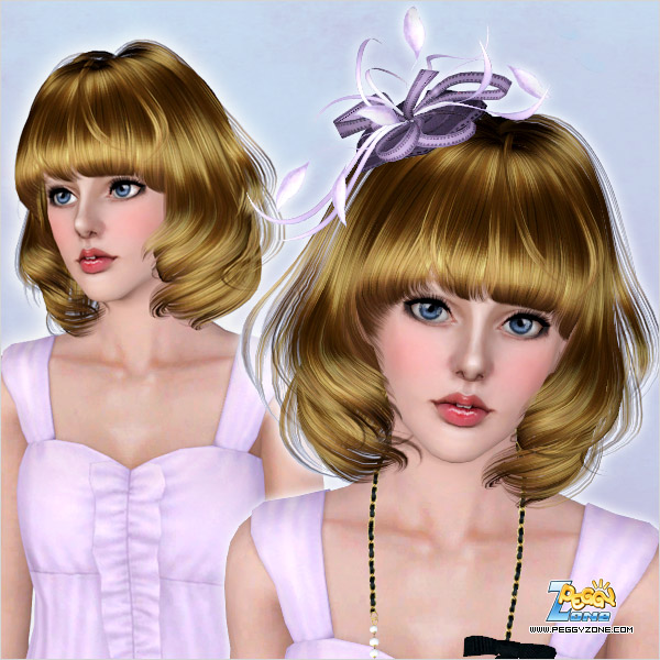 Special – Lovely short wavy bob with bangs ID 000021 by Peggy Zone for Sims 3