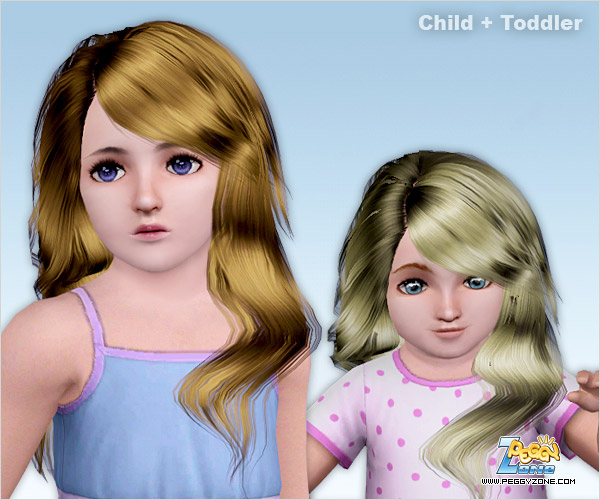 High waves and bangs to the side hairstyle ID 529 by Peggy Zone for Sims 3
