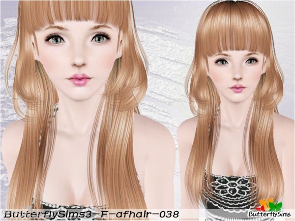 Dimensional bangs hairstyle   Hair 38 by Butterfly for Sims 3