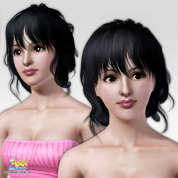 Classical ponytail with bangs ID 40 by Peggy Zone for Sims 3