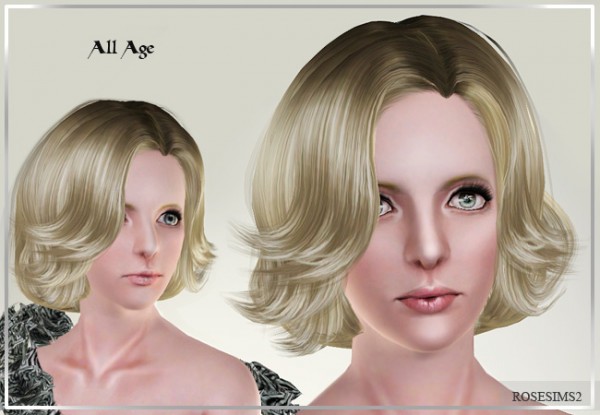 Bob style with long waves and slight D 15 by Rose for Sims 3