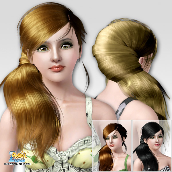 Romantic Side Ponytails ID 83 by Peggy Zone for Sims 3