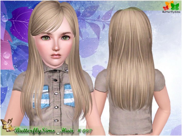 Thin hairstyle with bangs   Hair 97 by YOYO at Butterfly for Sims 3