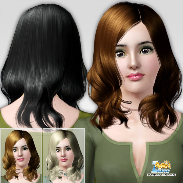 Romant6ic hairstyle ID 312 by Peggy Zone for Sims 3