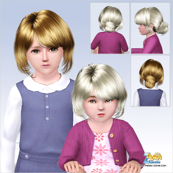 Twisted chignon hairstyle ID 811 by Peggy Zone for Sims 3