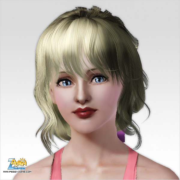Classical ponytail with bangs and bow ID 42 by Peggy Zone for Sims 3