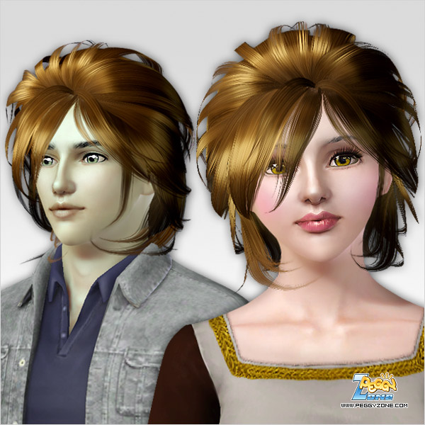 Lion bob hairstyle ID 106 by Peggy Zone for Sims 3