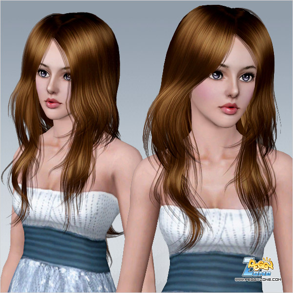 Long Wavy Hair ID 423 by Peggy Zone for Sims 3