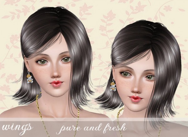 Shiny bob hairstyle   pure and fresh by Wings for Sims 3
