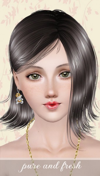 Shiny bob hairstyle   pure and fresh by Wings for Sims 3
