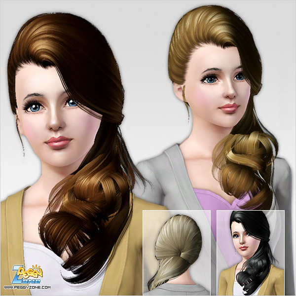 Elegant hairstyle ID 240 by Peggy Zone for Sims 3