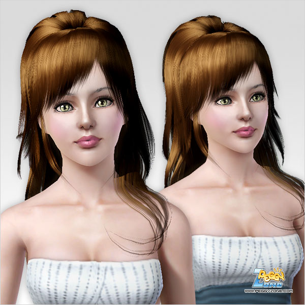 Teased haircut ID 158 by Peggy Zone for Sims 3