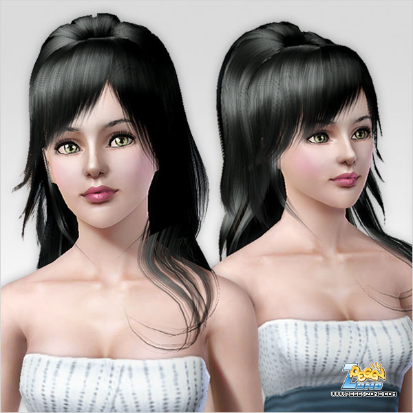 Teased haircut ID 158 by Peggy Zone for Sims 3