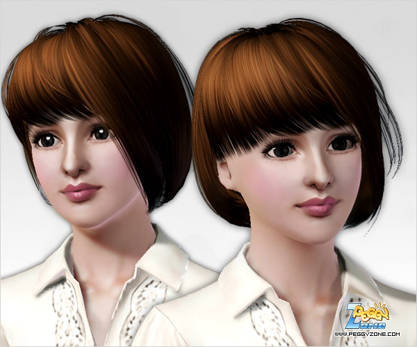 Asymmetrical bob hairstyle ID 44 by Peggy Zone for Sims 3