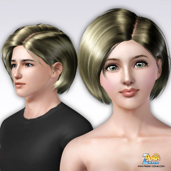 Shiny bob haircut ID 73 by Peggy Zone for Sims 3