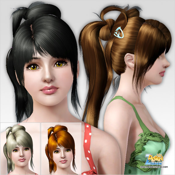 Fancy ponytail with hairclip ID 245 by Peggy Zone for Sims 3