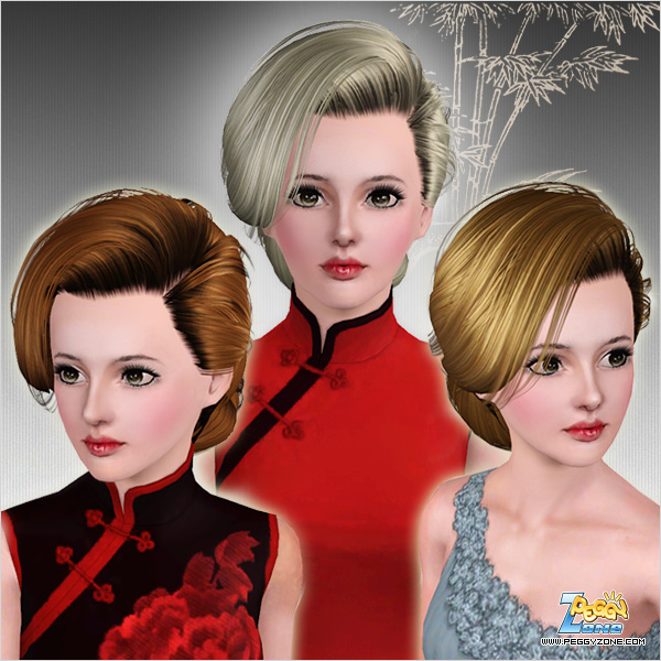  French chignon ID 000025 by Peggy Zone for Sims 3