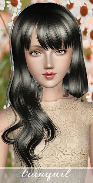 Long side with bangs hairstyle   tranquil by Wings  for Sims 3