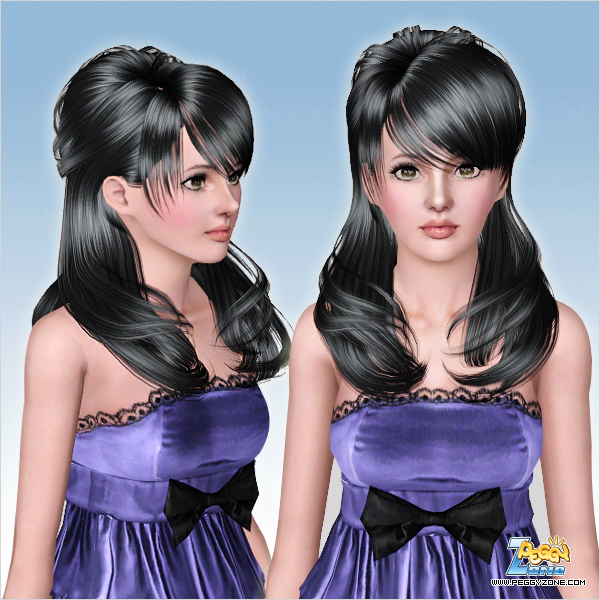 Elegant hairstyle with bangs ID 653 by Peggy Zone for Sims 3