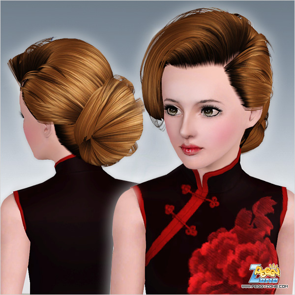  French chignon ID 000025 by Peggy Zone for Sims 3