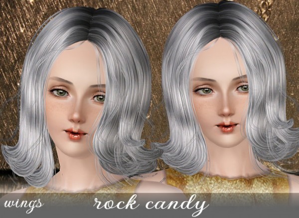 Bob with wavy peaks hair   rock candy by Wings for Sims 3