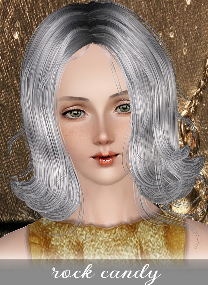 Bob with wavy peaks hair - rock candy by Wings - Sims 3 Hairs