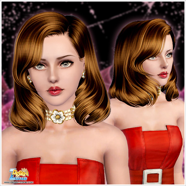 Retro look hairstyle ID 857 by Peggy Zone for Sims 3