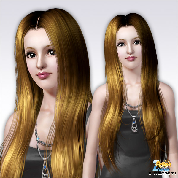 Smooth and straight hairstyle ID 77 by Peggy Zone for Sims 3