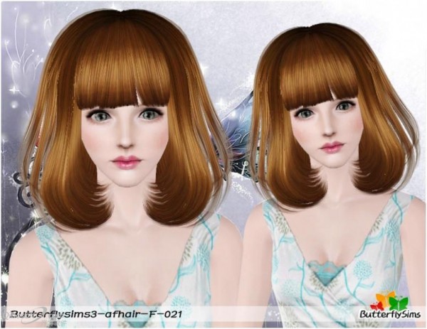 Chic bob with big bangs hairstyle   hair 21 by Butterfly for Sims 3
