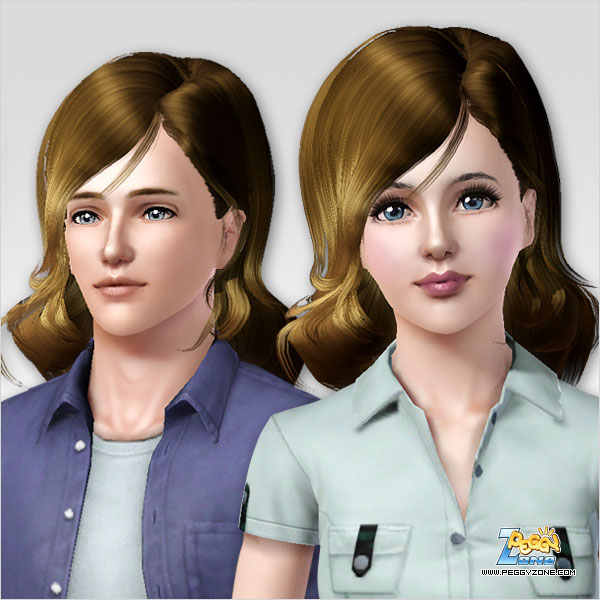 Round tips and bangs hairstyle ID 135 by Peggy Zone for Sims 3