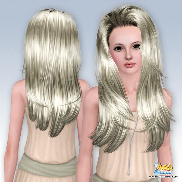 Long and shiny hairstyle ID 000027 by Peggy Zone for Sims 3