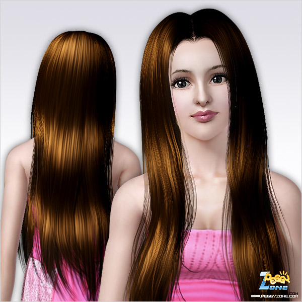 Smooth and straight hairstyle ID 77 by Peggy Zone for Sims 3