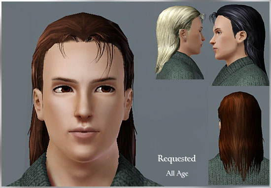 Long haircut with stripes on the forehead by Rose Sims for Sims 3