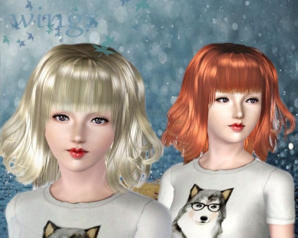 Wavy bob with bangs by Wings for Sims 3
